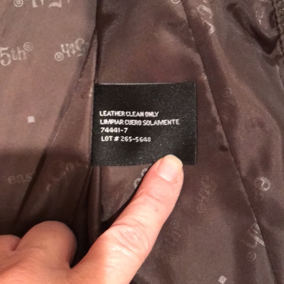 NWT EAST 5th Genuine leather coat jacket petite small PS Fontana brown nice! - Picture 7 of 14